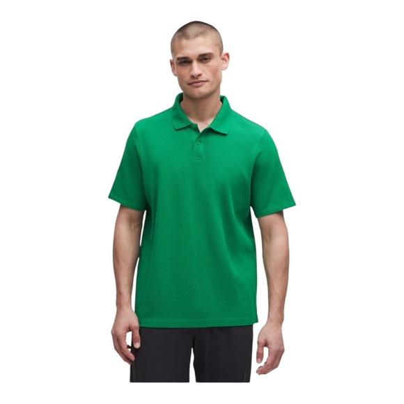 Lululemon Cotton Pique Short-Sleeve Polo Shirt Raceway Green Size M NWT - Picture 1 of 7